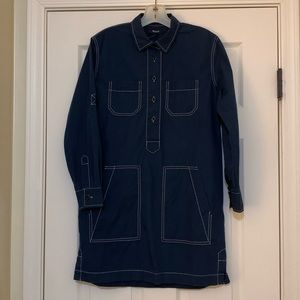 Madewell dress with contrast stitching.